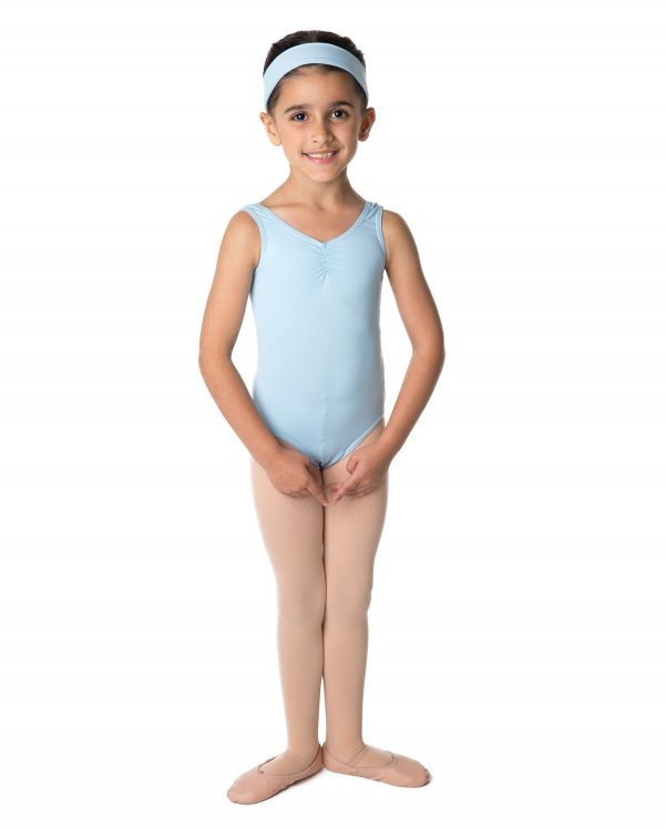 Pale Blue Gathered Front Leotard Sale Size 10-12 years CLEARANCE-0
