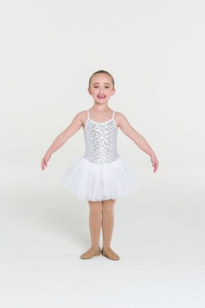 Sequin Tutu Dress White - DanceTots-0