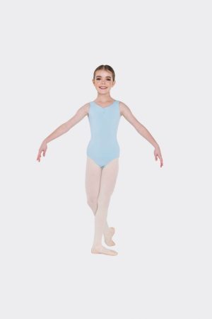 Adults Tactel Thick Strap Leotard - Pale Blue SA (8) - One off