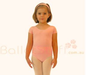 Prima Salmon Pink Short Sleeve Leotard